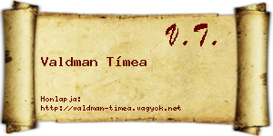 Valdman Tímea névjegykártya